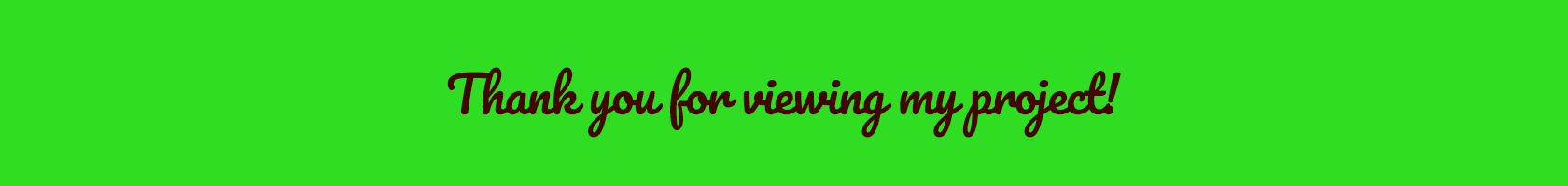 thank you for viewing my project